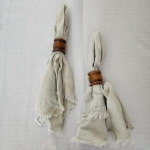 Hearth And Hand Magnolia Linen Cotton Blend Napkins Green Made in India Green